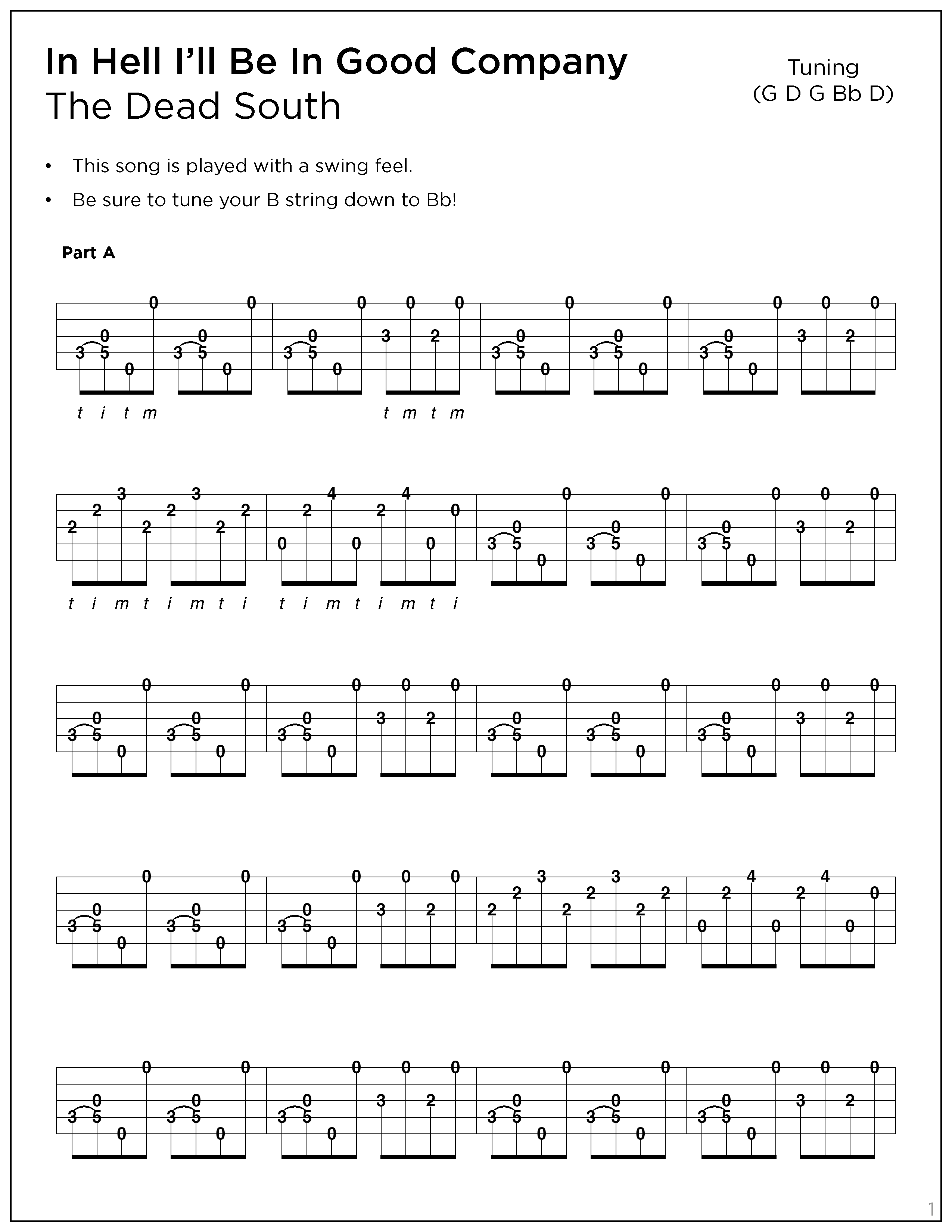 In Hell I'll Be In Good Company Banjo Tab The Dead South - In Hell I'll Be In Good Company – happybanjodude
