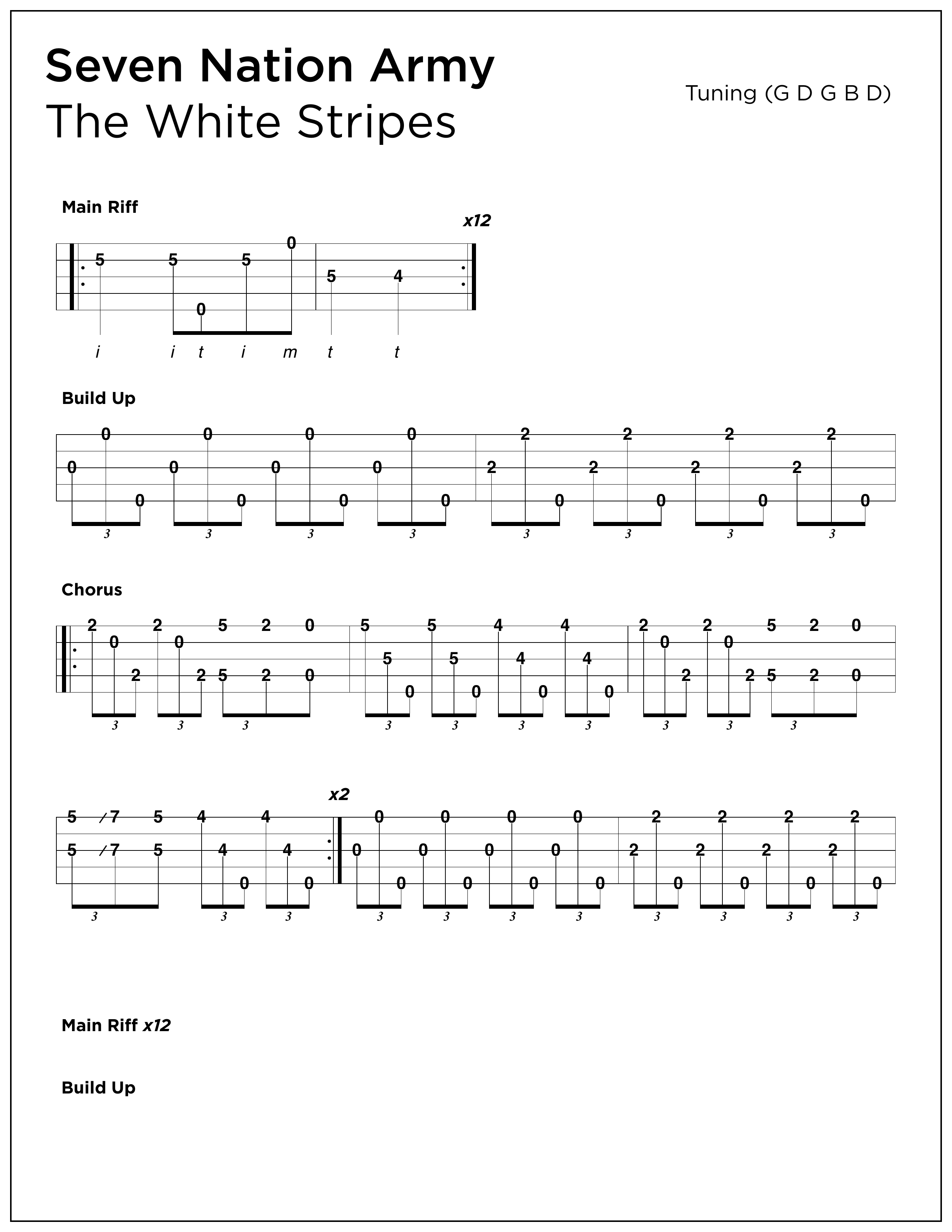 Seven Nation Army By The White Stripes Easy Guitar Tab Seven Nation seven-nation-army-by-the-white-stripes-easy-guitar-tab-seven-nation